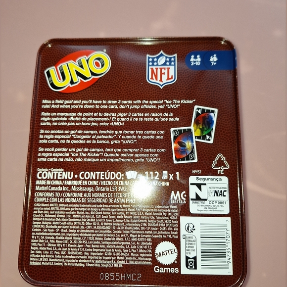 Mattel NFL UNO Card Game NWT - Picture 4 of 4